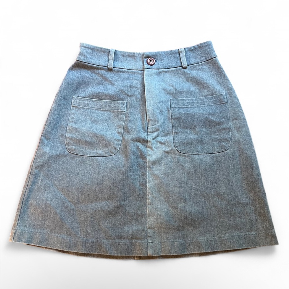 Miki Classic Blue Denim A-Line Skirt